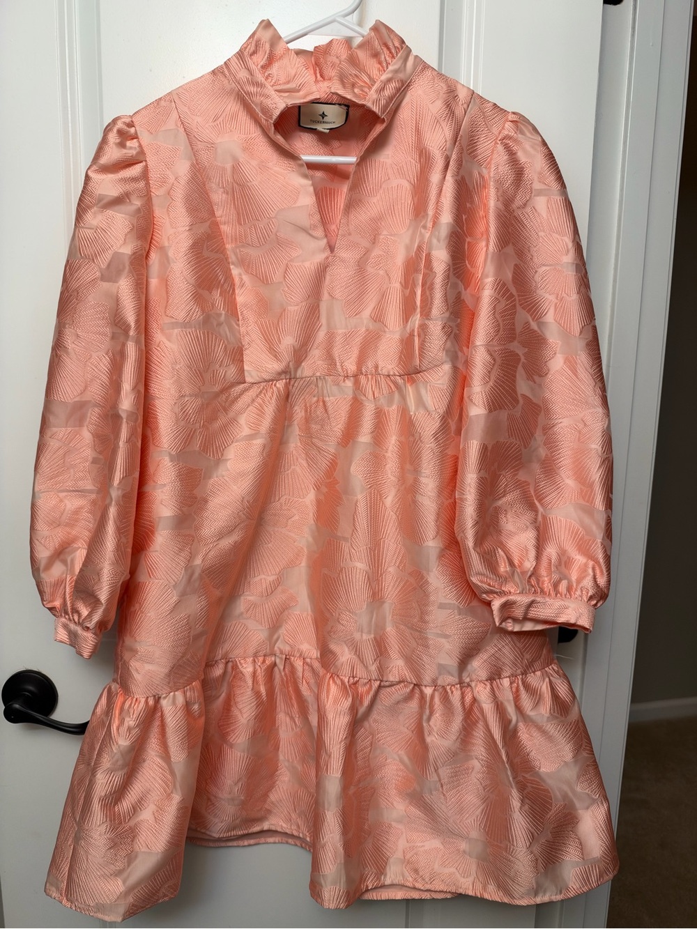 Tuckernuck Bellini Fil Coupé Palmerston Dress Peachy Pink Mini - Size M